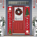 BlissYard Christmas Porch Banner 12x71 Cartoon Santa Tree Decorations Christma Door Banner Hanging Sign Merry Christmas Banner Front Xmas Door Cover Entryway Outdoor Decor Winter Welcome Home Yard Patio
