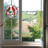 Cardinal Sun Catcher Stained Glass Window Hanging Cardinal Decor Lovers Gifts for Women Handmade Sun Catcher Decoration for Garden Home Housewarming Gifts