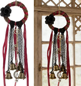 Witches Bells for Door Protection - Handmade Witch Bells Door Knob Wind Chimes Hanging Witchcraft Supplies Wiccan Decor, Unique Gifts for Witches. Magic Wreath Decor Witchy Accessories