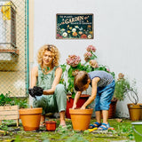 KORUBIA Garden Sign - Vintage Gardening Metal Signs for Outside - Patio Gardening Gifts for Women, Men, Plant Lovers, Gardeners - Home Fence Decor Outdoor Greenhouse Garden Signs - 12''x8'' Metal Sign
