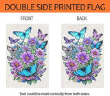 Spring Summer Garden Flag 12x18 Inch Vertical Double Sided, Butterfly Floral Flower Yard Flags for Outside Decor, Holiday Outdoor Seasonal Decorations for Home