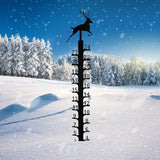 Snow Gauge 24 inch Snowflake - Christmas Holiday Metal Measuring Stick Garden Stakes for Yard, Xmas Rain Gauges Outdoor Decoration