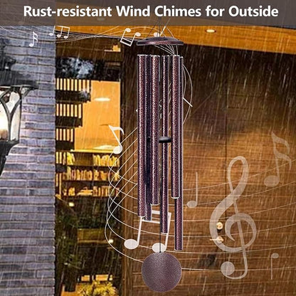 66" Wind Chimes for Outside Deep Tone - 6 Thicken Tubes Memorial Wind Chimes for Loss of Love One, Gifts for Women, Mom, Grandma, Sympathy, Large Windchimes for Outdoor, Garden, Patio (Bronze)