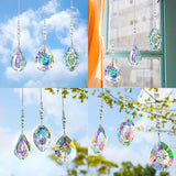 YU FENG 3PCS Crystal Suncatcher Set, Hanging Glass Prism Rainbow Maker for Window, Home & Garden Decor Light Catchers