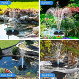 Solar Fountain Pump,Water Fountain Outdoor Garden with 8 Nozzles, for Bird Bath, Ponds, Garden and Fish Tank