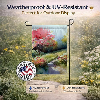 Caroline's Treasures North Carolina Dogwoods in Watercolor Garden Flag Mailbox Flag Decorative Yard Flag Banner Outside Patio Artwork Yard Flower Beds, Garden Size, Multicolor