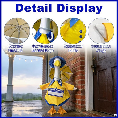 Independence Day Style Cute Outfit for 23-Inch Cement Goose – Outdoor Garden Yard Porch Decor