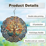 Tree Life Wind Spinners Outdoor, Hanging Wind Spinner for Garden Decoration, 8 inch 3D Stainless Steel Metal Wind Sculpture for Indoor/Outdoor Decor