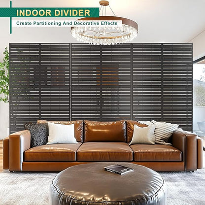 72" H×44" W Metal Outdoor Privacy Screen Freestanding, Outdoor Screens for Patio Lawn Deck, Privacy Panels Decorative Fence(Consists of 5 Panels)