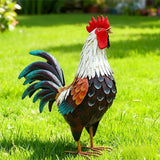 chisheen Metal Rooster Decor,Yard Chicken Decorations,Outdoor Garden Statues, Metal Chicken Sculpture for Backyard Patio Kitchen Decor & Lawn Ornaments