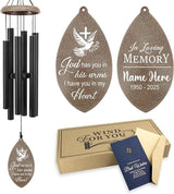 ASTARIN Personalized Sympathy Wind Chimes, Sympathy Gifts for Loss Mother Wife Husband, Deep Tone Large Personalized Wind Chime for Indoor Outside, in Loving Memory of Loved One, Produced in USA