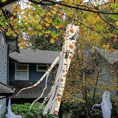 Jeiento Halloween Ghost Windsock 2 Pack Holiday Party Wind Socks for Home Yard Outdoor Decor 40 Inch Wind Sock Outdoor Hanging Decor,