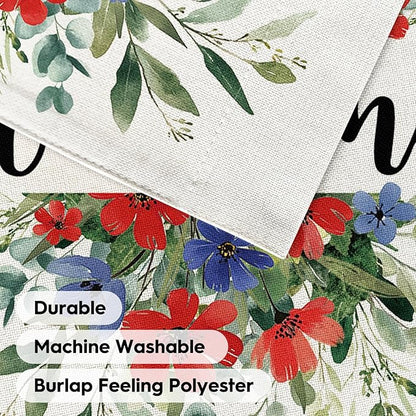 AVOIN colorlife Memorial Day Patriotic 4th of July House Flag 28x40 Inch Double Sided Outside, Welcome Floral Yard Outdoor Decoration