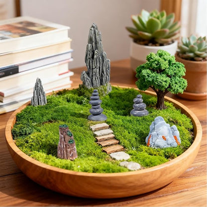 Warmtree 18 Pcs Diorama Rocks Fake Rock Miniature Stone Statue for Diorama Supplies, Micro Train Landscape, Railway Sand Table, Zen Garden Accessories