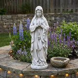 Virgin Mary Statue, 29.9'' H Outdoor Statue Garden Decor Mother Mary Statue for Patio Yard Home Hallway Lawn Magnesium Oxide Stone Religious Indoor/Outdoor Decor