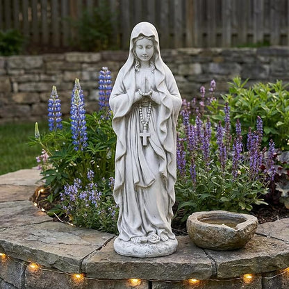 Virgin Mary Statue, 29.9'' H Outdoor Statue Garden Decor Mother Mary Statue for Patio Yard Home Hallway Lawn Magnesium Oxide Stone Religious Indoor/Outdoor Decor