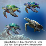 John's Studio 3Pcs Metal Turtle Sea Wall Decor Outdoor Garden Hanging Art Sculptures Home Ocean Theme Decorations for Kitchen Bathroom and Pool