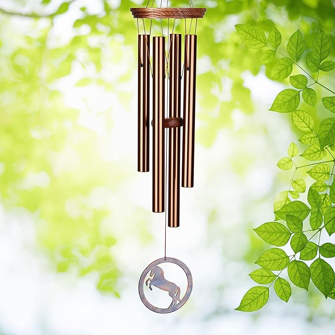 Woodstock Wind Chimes for Outside, Garden Decor, Outdoor Decor for your Patio and Front Porch (26") Equestrian Spirit Chime Bronze Wind Chime Gifts (ESC)