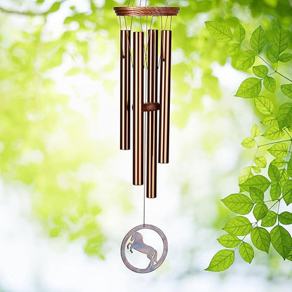 Woodstock Wind Chimes for Outside, Garden Decor, Outdoor Decor for your Patio and Front Porch (26") Equestrian Spirit Chime Bronze Wind Chime Gifts (ESC)