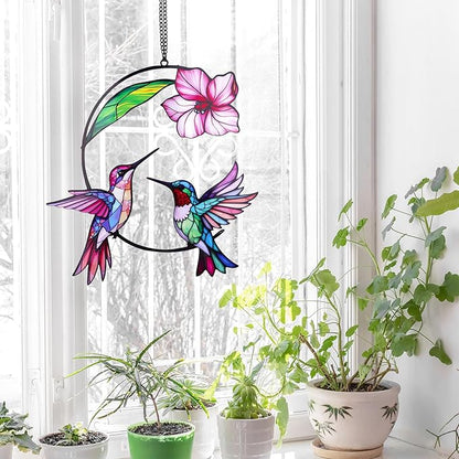 Hummingbird Gifts for Women, Hummingbird Sun Catcher for Window Hanging, for Mom Grandma Bird Lovers, Spring Suncatcher Garden Decor for Indoor Outdoor Windows