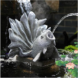 Goldfish Shape Pond spitters for Small Ponds, Fish Tank Automatic Circulation Water Landscaping Ornaments, Pool Fountains for Above Ground Pools, Garden Decor for Koi Pond(Gray,24 * 24 * 30cm)