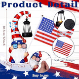 VIHOSE 12 Inch 4th of July Patriotic Gnomes Statues 250th Anniversary Gnome Outdoor Figurine Lights for Outside Lawn Ornaments Garden Porch Patio Balcony Yard Fourth of July Gifts for Mom Women
