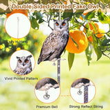 5 Pack Owl Scare Reflective Hanging Owl Decoration, Effective Animal Control Device to Scare Pigeons and Woodpeckers Away from Patio and Garden