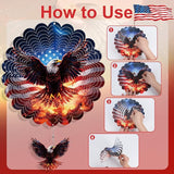 Rngmsi American Flag Eagle Hanging Wind Spinner Outdoor