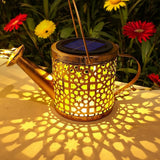 Solar Lights Outdoor Decorative, 2 Pack Metal Watering Can Lights Outdoor Waterproof, Small Patio Light Yard Lawn Pathway Decor, Gardening Gifts for Women Mom Grandma