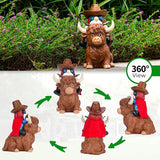 mopha Garden Gnomes Statues Decor - Highland Cowboy Outdoor Decorations,Gifts for Women Mom,Outside Christmas Decorations for Yard Patio Lawn Front Porch