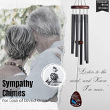 Memorial Wind Chimes for Loss of Loved One, Windchimes in Memory of a Loved One, Sympathy Gift Baskets, Bereavement Condolence Gifts, Memorial Gifts for Loss of Mom, 32" Sympathy Blue Butterfly, Black