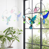 2 Packs Hummingbird Stained Glass Window,Stained Glass Window Hanging,Hummingbird Ornament,Handmade Real Suncatchers Decor for Women Mom Grandma Bird Lovers