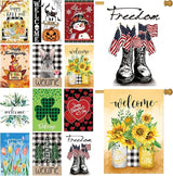 Seasonal Garden Flags Set of 12 Double Sided 28 x 40 Inch Yard Flags, Large House Flags for Outside, Fall Winter Halloween Christmas Outdoor Flags, Holiday Garden Flags for All Seasons