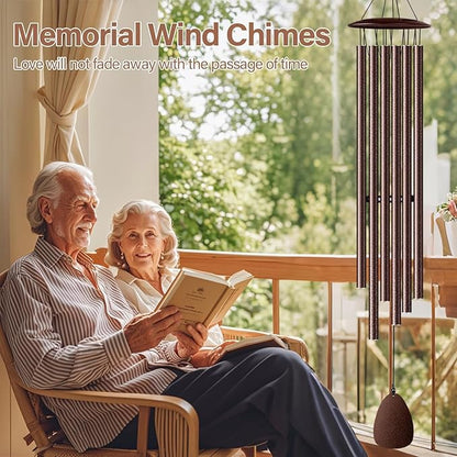 Wind Chimes for Outside, 46" Bronzed Wind Chimes Gifts for Women Christmas Birthday Retirement Thank You and Any Occasion, Memorial Sympathy Gift for Loss Loved One