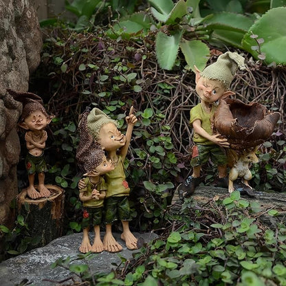 Fairy Garden Decor Elf Figurine,Pixie and Squirrel Statue, Perfect Patio & Garden Decoration, 6.5 Inches Tall - Ideal Miniature Landscape & Desktop Ornament