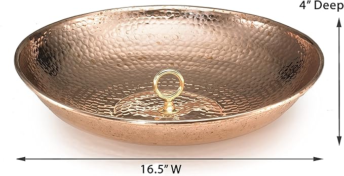 Good Directions 479P Rain Chain Basin Large 16-1/2 Inch Diameter, 4 Inches High, 100% Pure Copper