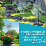 2 Pack Wind Spinner Outdoor Metal Vintage Green,Garden Pinwheels Waterproof Wind Sculptures, Small Windmills for Yard Lawn Outdoor Patio Lawn Garden Decor