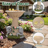 Lyeasw Cat Statue Garden Decor with Bird Feeder Outdoor Yard Decor – Weatherproof Resin Outdoor Patio Porch Lawn Art – Unique Birthday Gifts for Bird Lovers Mom Grandma Women