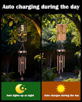 Dachshund Gifts for Women - Solar Wind Chimes Outdoor Decor with Larterns Garden Patio Porch Balcony Hanging Decoratoin Christmas New Year Birthday Gift for Mom Grandma Friend Dog Lover
