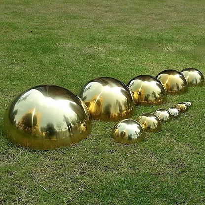 6pcs Hollow Hemisphere Ball Gazing Ball Half for Outdoor Decoration Shopping Mall Decor Wall Decorated (Gold)