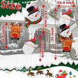 3 Pack Metal Christmas Yard Signs Decor for Multiple Stacked, Christmas Yard Stakes with Santa Claus Snowman Elk Fall Yard Decor for Outside Garden Yard Lawn Porch