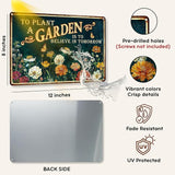 KORUBIA Garden Sign - Vintage Gardening Metal Signs for Outside - Patio Gardening Gifts for Women, Men, Plant Lovers, Gardeners - Home Fence Decor Outdoor Greenhouse Garden Signs - 12''x8'' Metal Sign