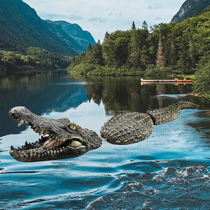 Garden Statues Floating Alligator Decoy for Pool Pond Floating Alligator Decoy Fake Gator Deterrent Outdoor Crocodile for Water Features Yard Ornaments Decor
