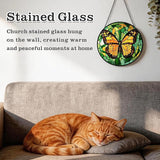 Stained Glass Window Hanging - 4 Pack Sun Catcher Set Featuring Bee, Butterfly, Hummingbird & Mantis - Vibrant Home Decor Garden Decor - Suncatchers Gifts for Women, Mom & Nature Lovers, 6.3 Inch