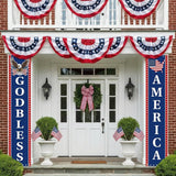 4th of July Decorations - Fourth of July Decorations - Patriotic Porch Signs Banners for Front Door - 2 Pack Hanging Flags for Independence Day 1776-2026 250th US Birthday Indoor Outdoor Decor