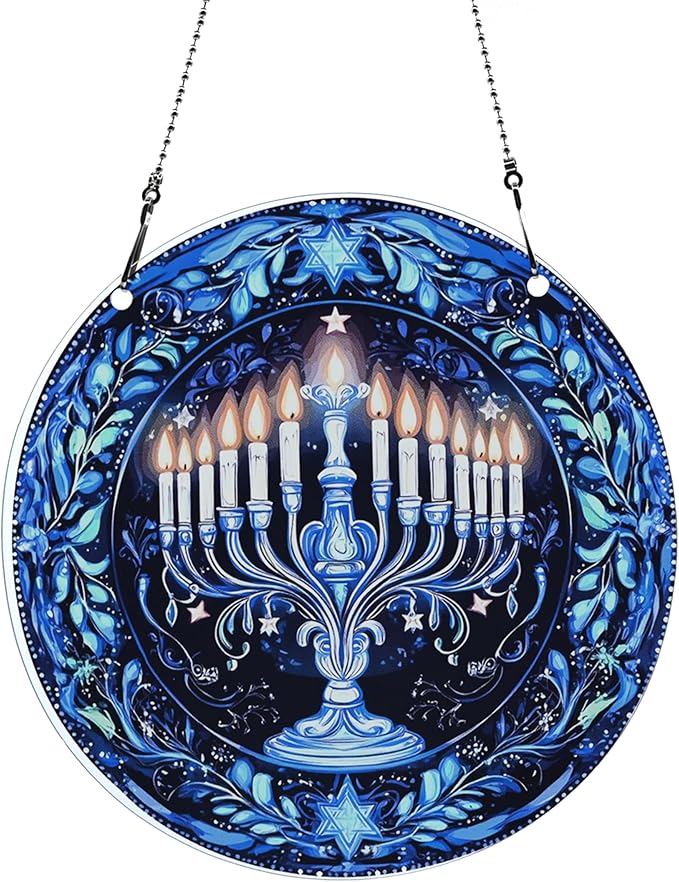 Hanukkah Ornaments Colorful Window Hanging Decorations Home Wall Decor for Indoor Outdoor