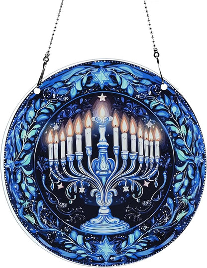 Hanukkah Ornaments Colorful Window Hanging Decorations Home Wall Decor for Indoor Outdoor