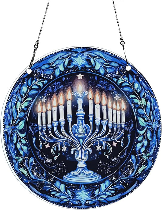 Hanukkah Ornaments Colorful Window Hanging Decorations Home Wall Decor for Indoor Outdoor