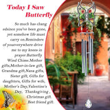 KY&BOSAM Big Butterfly Wind Chime with Crystal Sympathy Wind Spinner Memorial Wind Chime for Loss of Loved One Bereavement Sympathy Memorial Gift for Loss of Mother Father Home Garden Decor