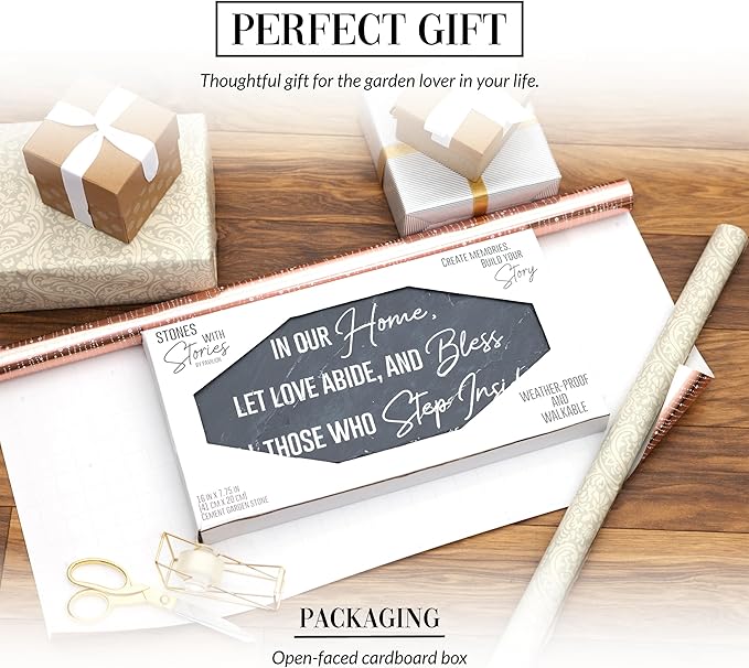 Pavilion Gift Company 25300 Our Home-16" x 7.75" Garden Stone, Gray, White